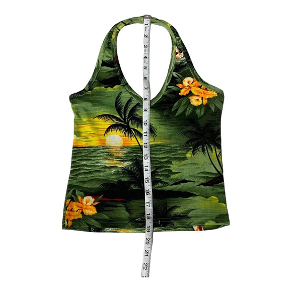 Vintage y2k 2000s tropical 2 piece set skirt crop top - Picture 7 of 9